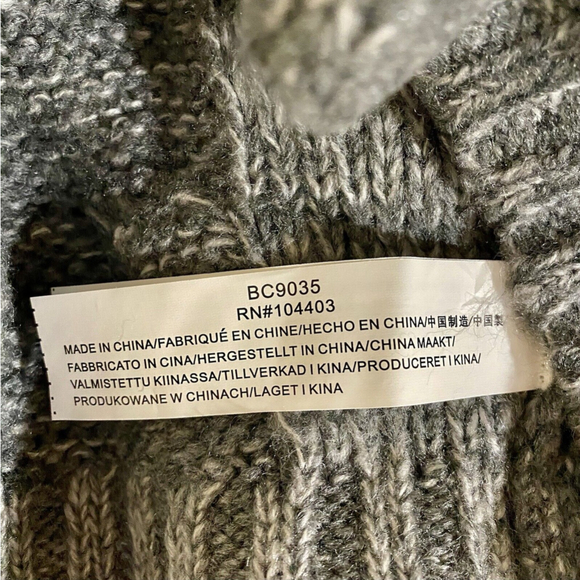 JOA Oversized Crop Chunky Turtleneck Sweater Grey Womens Size Medium - Picture 11 of 13